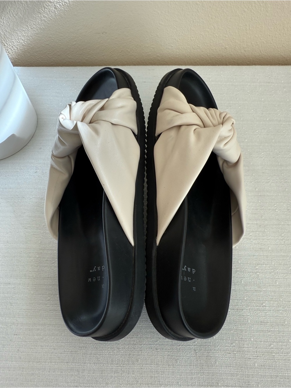 A new day Women’s Knotted Slide Sandals in Cream - Picture 8 of 11